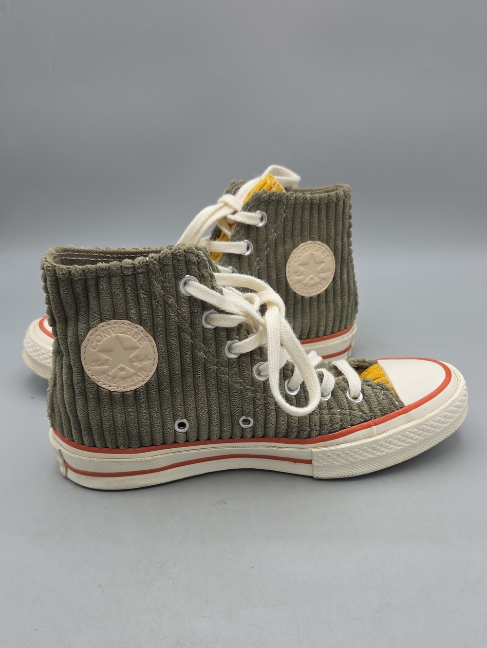 Converse Corduroy Green Olive Lace Up Sneakers Women 6 - Picture 6 of 10